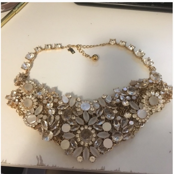 Kate spade floral crystal gold necklace nwot - Picture 1 of 4